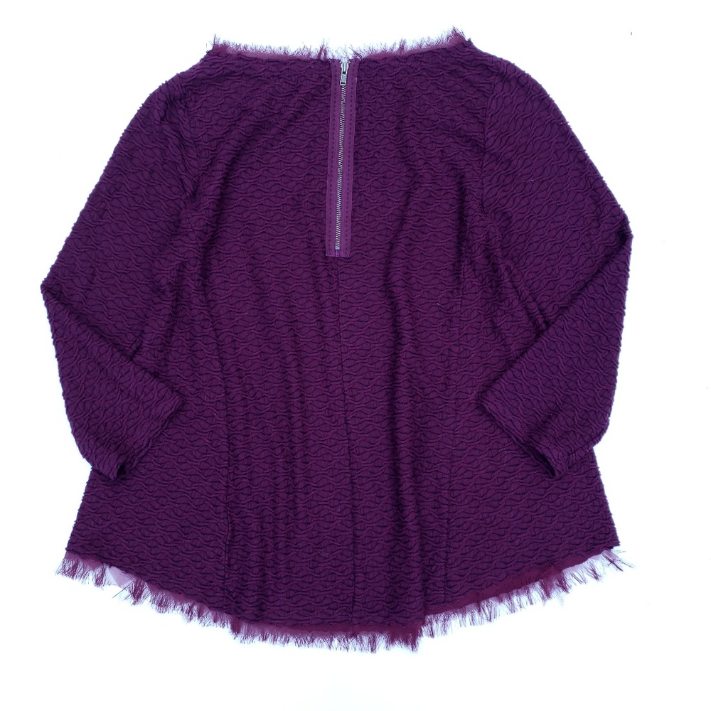 Anthropologie Postmark Plum Black Textured Top - Picture 4 of 6